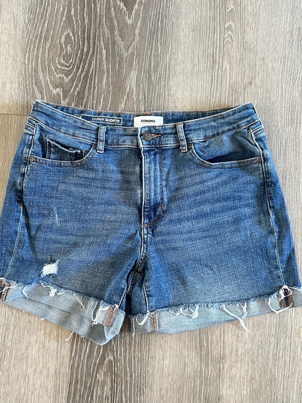 Sonoma Blue Frayed Hem Denim Cutoff Shorts